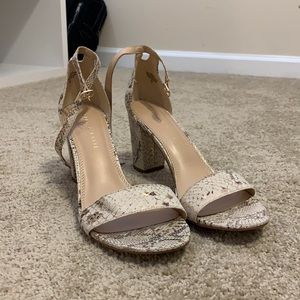 BRAND NEW KELLY & KATIE SNAKE PRINT HEELS